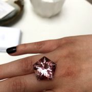 This pink stone is an exceptional morganite, which will decorate a jewel of high jewellery. Some gemstones, such as this morganite - can be very valuable.