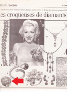 Le-Figaro-april-2005 The Asian gold and diamond ring, a jewel from the jeweller Annette Girardon, was presented in Le Figaro, while it was on display at the Elsa Vanier Gallery in Paris.