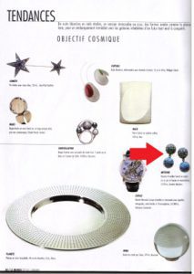 Le-Monde-2003 The white gold earrings, set with sapphire and dumortierite, created by jeweler Annette Girardon in Paris, were published on the trendy page of Le Monde.