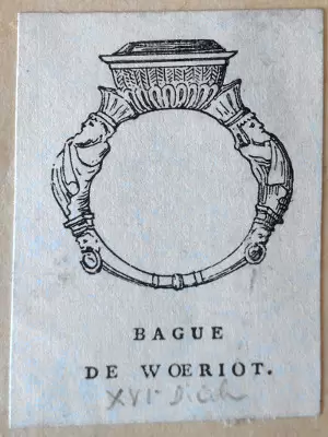 Dessin bague 16ème siecle Woeriot France Dessin d'une bague joaillerie du 16eme siecle