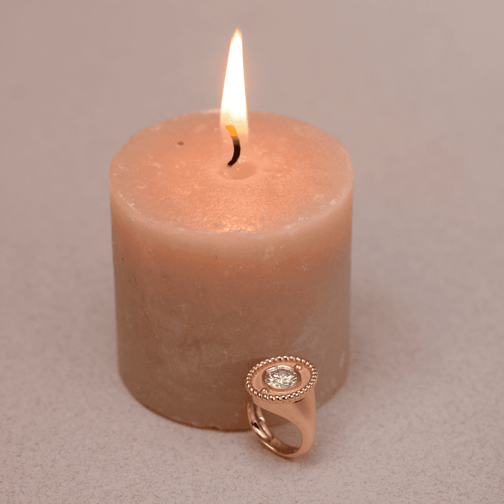 french-jewelry Red gold and diamond signet ring, custom-made by jeweller Annette Girardon, based near Place Vendôme in Paris.